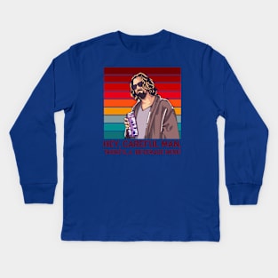 The Big Lebowski -  Careful Man, There's beverege here Kids Long Sleeve T-Shirt